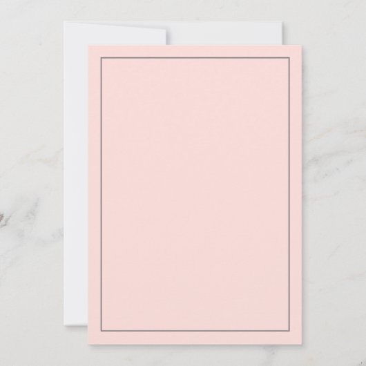 Invitation Classique Simple Elegant Rose Edging Mariage (Dos)