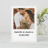 Invitation Classique Simple Moderne Élégant Mariage Photo (Debout devant)