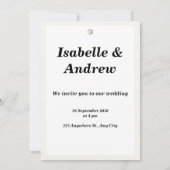 Invitation Classique Simple Moderne Élégant Mariage Photo (Dos)