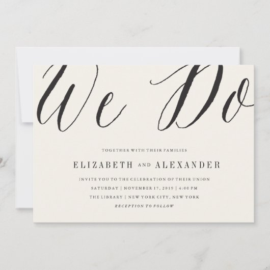 Invitation Classique Simple Script Nous faisons Mariage Moder (Devant)