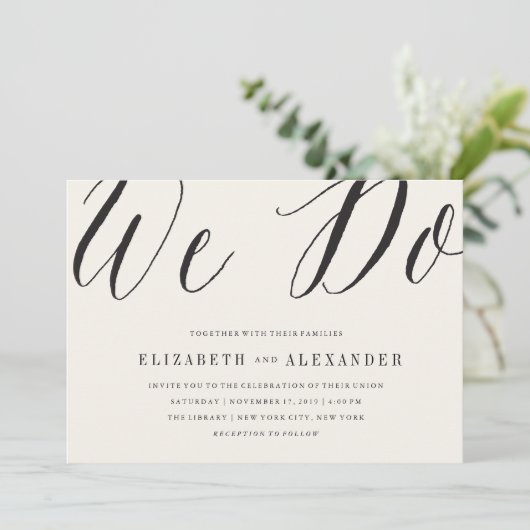 Invitation Classique Simple Script Nous faisons Mariage Moder (Debout devant)
