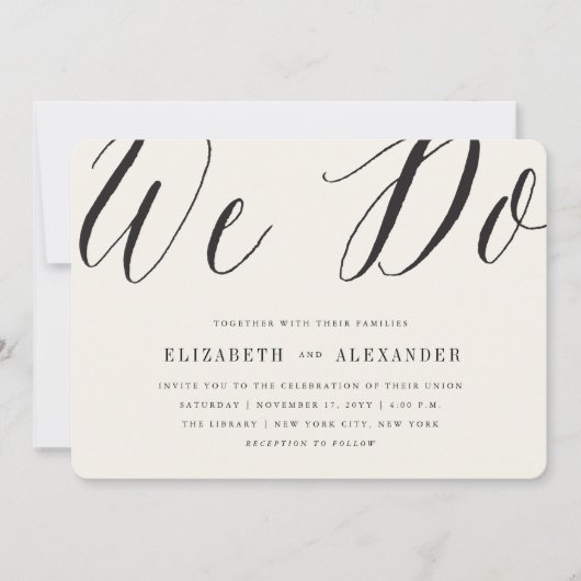 Invitation Classique Simple Script Nous faisons Mariage Moder (Devant)