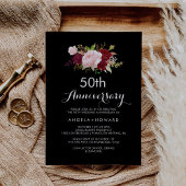 Invitation Classique Tropical Black 50e anniversaire de Maria