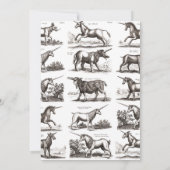 Invitation Classique Unicorne Antique Mythique Magie Créature (Dos)