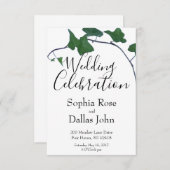 Invitation Classique Vert Anglais Ivy (Devant / Derrière)