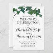 Invitation Classique Vert Anglais Ivy Mariage (Devant)