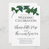 Invitation Classique Vert Anglais Ivy Mariage (Devant / Derrière)