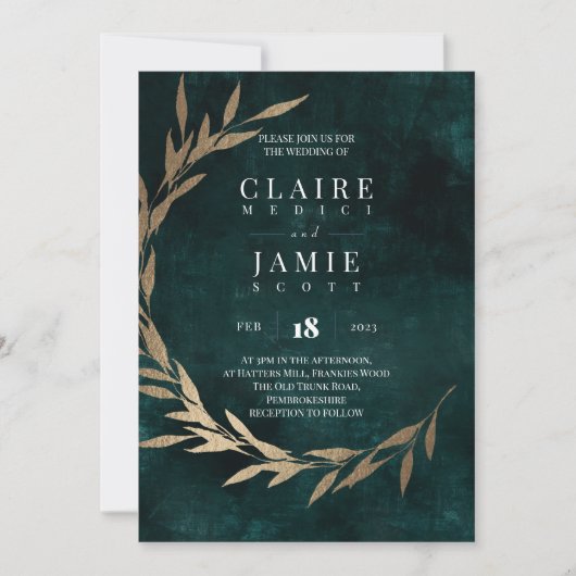 INVITATION - CLASSIQUE "VERT RUSTIQUE" (Devant)