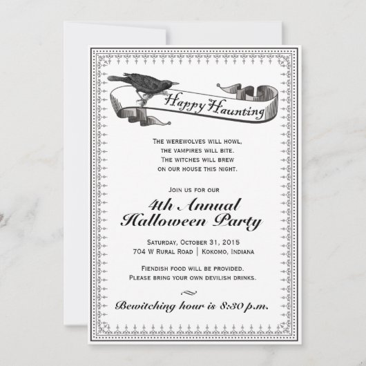 Invitation classique vintage de Halloween de (Devant)
