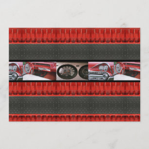 Invitation classique vintage de partie de voitures