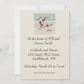 Invitation Classique Vintage Noël Enfant de neige (Dos)