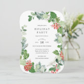 Invitation Classique Wreath Holiday Party (Debout devant)