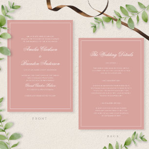 Invitation Classiques détails de mariage à l'écriture script