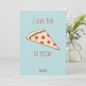 Invitation Classroom Valentine Love You Pizza Card (Debout devant)
