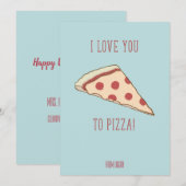 Invitation Classroom Valentine Love You Pizza Card (Devant / Derrière)