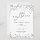 Invitation Classy 18th Birthday Invitation, Sparkly Confetti (Devant)