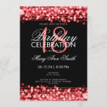 Invitation Classy 18th Birthday Party étincelles Rouge<br><div class="desc">Elégante et classe 18e anniversaire fête étincelle modèle d'invitation rouge. Avec lumières,  cordes et étincelles. Produits correspondants disponibles.</div>