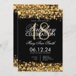 Invitation Classy 18th Birthday Party Sparkles Gold<br><div class="desc">Élégant et classe 18e anniversaire de la fête Sparkles Gold modèle d'invitation. Avec des lumières,  des cordes et des étincelles. Produits correspondants disponibles.</div>