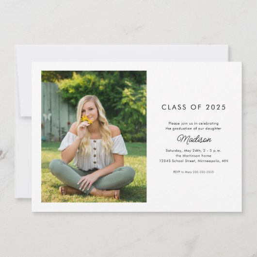 Invitation Classy 2023 Graduation photo horizontale (Dos)