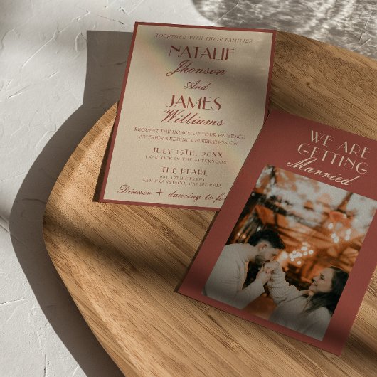 Invitation Classy Auburn Copper Old Money Luxury Wedding