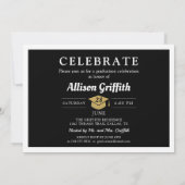 Invitation Classy Black Law School Photo Graduation Party (Dos)