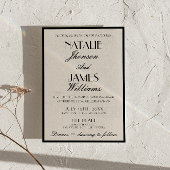 Invitation Classy Black White Old Money All In One Wedding