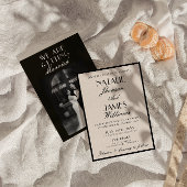 Invitation Classy Black White Old Money Luxury Wedding