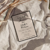 Invitation Classy Black White Old Money Photo QR Code Wedding