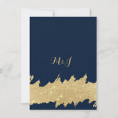 Invitation Classy bleu marine or parties scintillant brushstr (Dos)