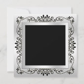 Invitation Classy Chic Argent Décoratif encadré 50e anniversa (Dos)