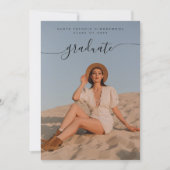 Invitation Classy Chic Black Photo Collage Party de graduatio (Devant)