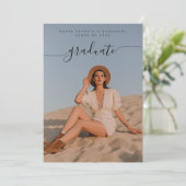 Invitation Classy Chic Black Photo Collage Party de graduatio (Debout devant)