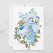 Invitation Classy Chic bleu floral Graduation (Dos)