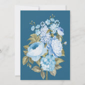 Invitation Classy Chic blue floral merci (Dos)