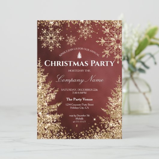 Invitation Classy Chic Gold Parties scintillant Corporate Chr (Debout devant)