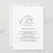 Invitation Classy Chic Minimalist Première Communion Invitati (Devant)