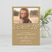 Invitation Classy Chic or Formal Rhinestones Sweet 16 Photo (Debout devant)