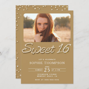Invitation Classy Chic or Formal Rhinestones Sweet 16 Photo