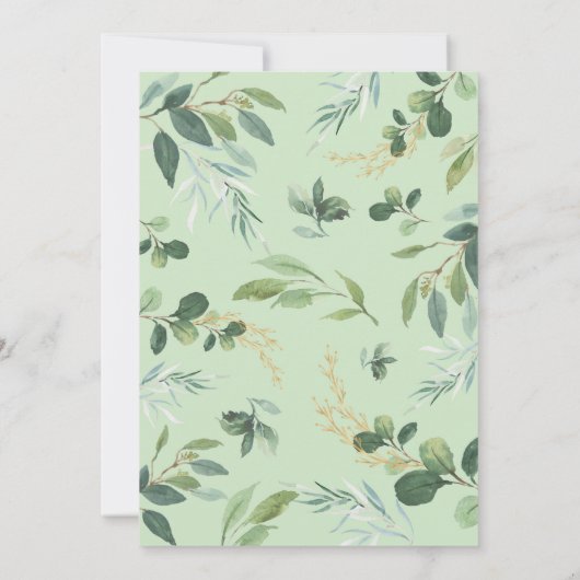 Invitation Classy + Chic Verdure Botanique Jardin Mariage (Dos)