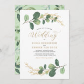 Invitation Classy + Chic Verdure Botanique Jardin Mariage (Devant / Derrière)