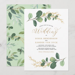 Invitation Classy + Chic Verdure Botanique Jardin Mariage