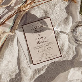 Invitation Classy Chocolate Brown Fancy Photo QR Code Wedding