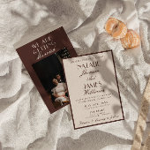 Invitation Classy Chocolate Brown Old Money Retro Wedding