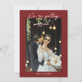 Invitation Classy Deep Red Blue Floral Modern Photo Wedding (Dos)