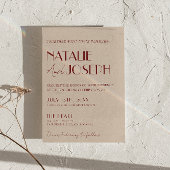 Invitation Classy Deep Red Blue QR Code Modern Wedding