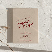 Invitation Classy Deep Red Blue Whimsical All In One Wedding