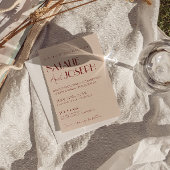 Invitation Classy Deep Red Blue Whimsical Modern Wedding