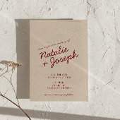 Invitation Classy Deep Red Blue Whimsical Photo Wedding
