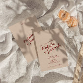 Invitation Classy Deep Red Blue Whimsical Unique Wedding