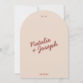 Invitation Classy Deep Red Cream Whimsical Arched Wedding (Dos)